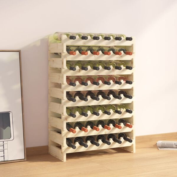 vidaXL Wine Rack 65x29x90 cm Solid Wood Pine