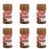 Bolsius Ribbed Pillar Scented Candles 6 pcs 120x58 mm Apple Cinnamon