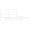 vidaXL Metal Bed Frame without Mattress with Headboard White 150x200cm