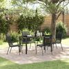 vidaXL Garden Dining Set 5 pcs Black Powder-Coated Steel
