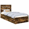 vidaXL Bed Frame with Drawer Smoked Oak 90 x 190 cm Engineer Wood