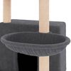 vidaXL Cat Tree with Sisal Scratching Posts Dark Grey 132 cm