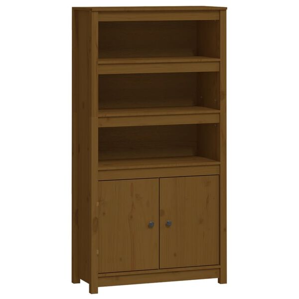 vidaXL Highboard Honey Brown 80x35x154 cm Solid Wood Pine
