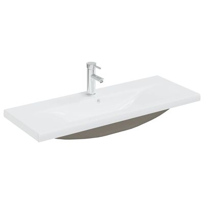 vidaXL Built-in Basin with Faucet 101x39x18 cm Ceramic White
