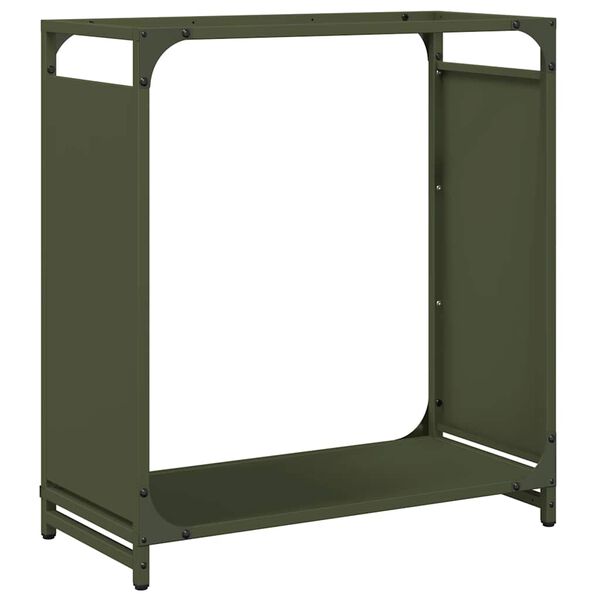 vidaXL Firewood Rack Olive Green 60x28x65 cm Cold-rolled steel