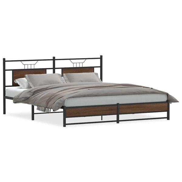 vidaXL Bed Frame without Mattress Brown Oak 160x200 cm Engineered Wood