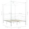 vidaXL Bed Frame without Mattress with Canopy White 140x200 cm Metal