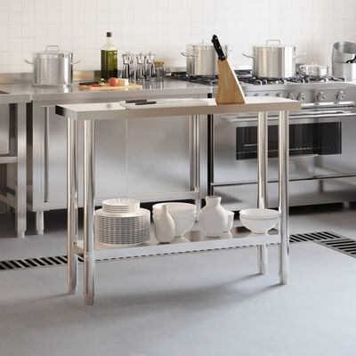 vidaXL Kitchen Work Table 110x30x85 cm Stainless Steel