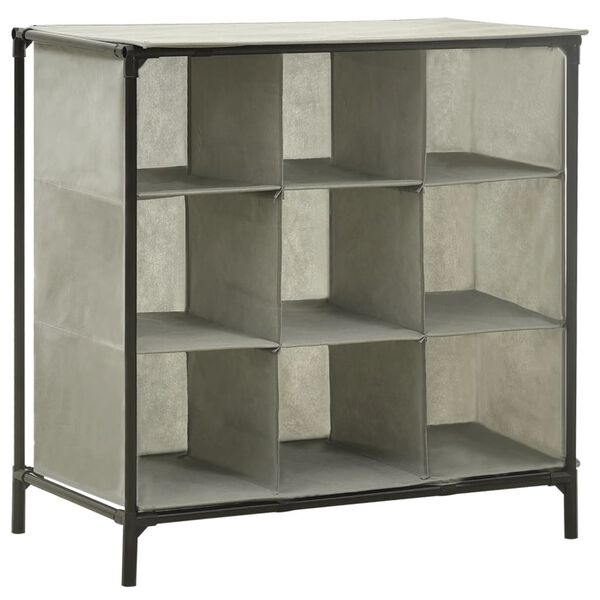 vidaXL Shoe Rack 57x36x61 cm Non-Woven Fabric and Steel Grey
