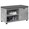 vidaXL Hall Bench with Cushion Plain Concrete Grey 80 x 38 x 46 cm