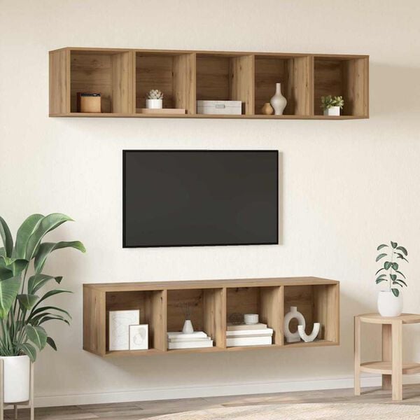 vidaXL TV Cabinet Set Wall-mounted 4 pcs Artisan Oak Engineered Wood