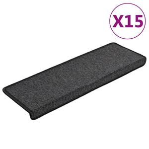 vidaXL Stair Mats 15 pcs 65x21x4 cm Anthracite Rectangular Edge