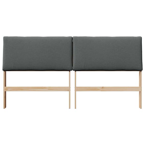 vidaXL Upholstered Headboard Dark Grey 180 cm Solid Pine Wood