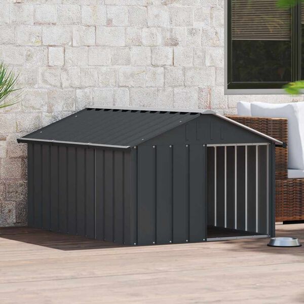 vidaXL Dog House Anthracite 116.5x153x81.5 cm Galvanised Steel