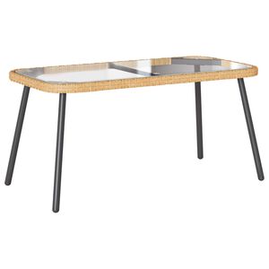vidaXL Coffee Table Brown and Black 90 x 45 x 43 cm Poly Rattan