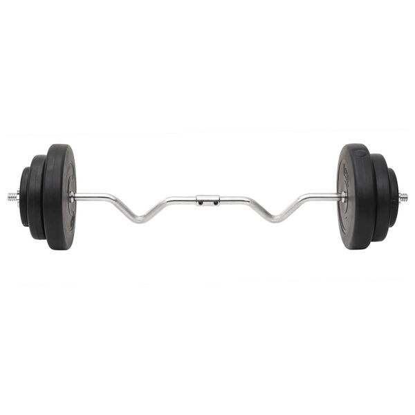 vidaXL Curl Barbell and Dumbbell with Plates 60 kg