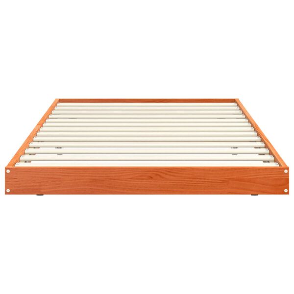 vidaXL Bed Frame Wax Brown 90 x 200 cm Solid Pine Wood