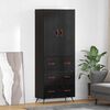 vidaXL Highboard Black Oak 69.5 x 34 x 180 cm Engineered Wood