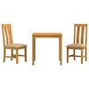 vidaXL Dining Set 3 pcs Beige Solid Oak Wood