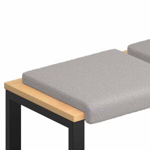 vidaXL Bench Cushion 4 pcs Sherpa Fabric Light Grey Depth 35 cm
