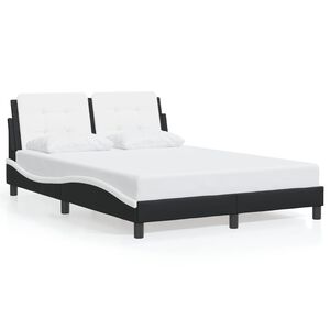 vidaXL Bed Frame without Mattress "Zadar" Black and White 140x200 cm Faux Leather