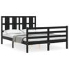 vidaXL Bed Frame without Mattress Black Small Double Solid Wood