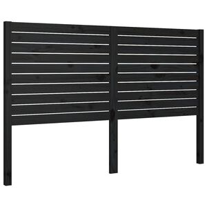 vidaXL Bed Headboard Black 156x4x100 cm Solid Wood Pine