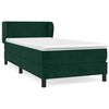 vidaXL Box Spring Bed with Mattress Dark Green 100x200 cm Velvet