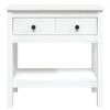 vidaXL Console Table White 75x35x75 cm Solid Wood Pine