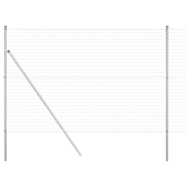 vidaXL Fence with Post Silver 1.5 x 10 m Steel and PVC