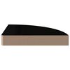 vidaXL Floating Corner Shelf High Gloss Black 25x25x3.8 cm MDF
