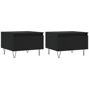 vidaXL Coffee Tables 2 pcs Black 50x46x35 cm Engineered Wood