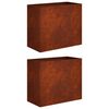 vidaXL Garden Planter 2 pcs Rusty 60 x 30 x 40 cm Weathering Steel
