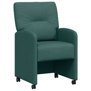 vidaXL Dining Chairs with Wheels 2 pcs Dark green 57 x 67 x 95 cm