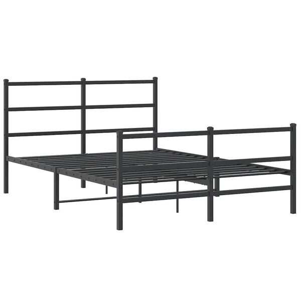 vidaXL Metal Bed Frame without Mattress with Footboard&nbsp;Black 140x200cm