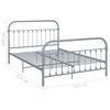 vidaXL Bed Frame without Mattress Grey Metal 120x200 cm