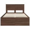 vidaXL Bed Frame with Headboard Brown Oak 120 x 190 cm Solid Pine Wood