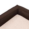 vidaXL Ergonomic Dog Bed Mattress 60x42 cm Linen Look Fleece Brown