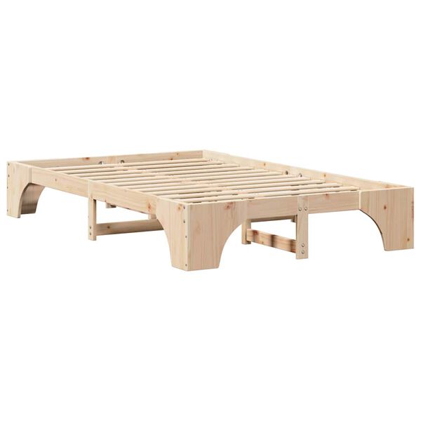vidaXL Bed Frame Natural 120 x 200 cm Solid Pine Wood
