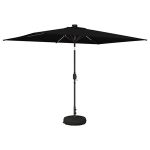 vidaXL Garden Parasol with LED Lights and Base 200 x 300 cm Polyester