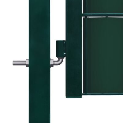 vidaXL Fence Gate PVC and Steel 164x100 cm Green