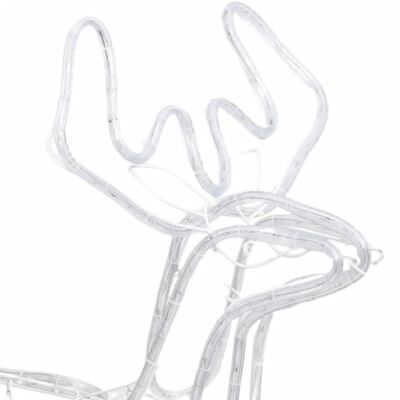 vidaXL Folding Christmas Reindeer Figure with 192 LEDs Cold White 76x42x87 cm