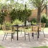 vidaXL Garden Dining Set 5 pcs Brown Poly Rattan