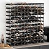 vidaXL Wine Rack for 120 Bottles Black Solid Pine Wood