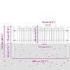 vidaXL Spike Arch Fence Black 200 x 110 cm Powder-Coated Steel