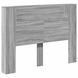 vidaXL Headboard Cabinet with LED Grey Sonoma 140 x 16.5 x 103.5 cm