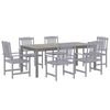 vidaXL 7 Piece Garden Dining Set Solid Wood Acacia Grey