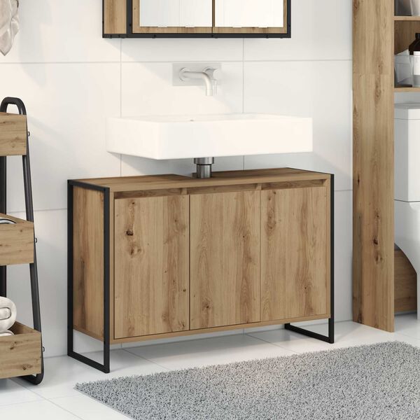 vidaXL Bathroom Cabinet Artisian Oak 90 x 30 x 60 cm Engineered Wood