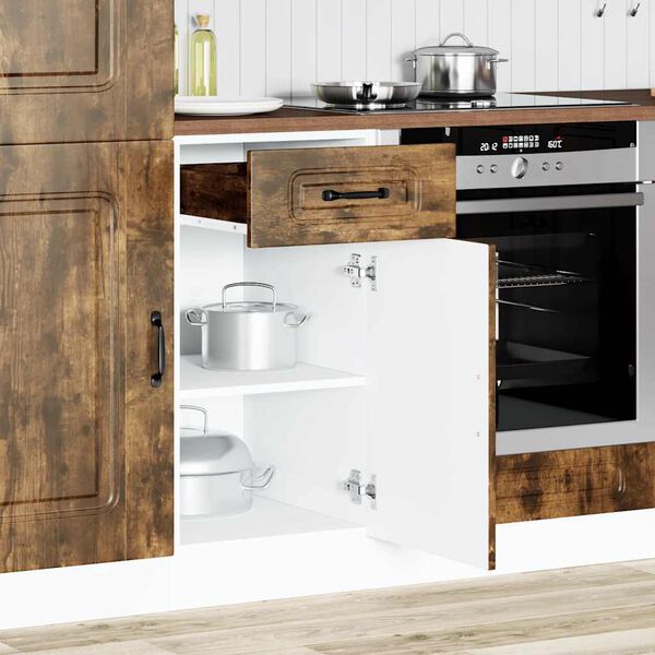 vidaXL Kitchen Base Cabinet Kalmar Smoked Oak Engineered Wood