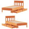 vidaXL Bed Frame without Mattress Wax Brown 90x200 cm Solid Wood Pine